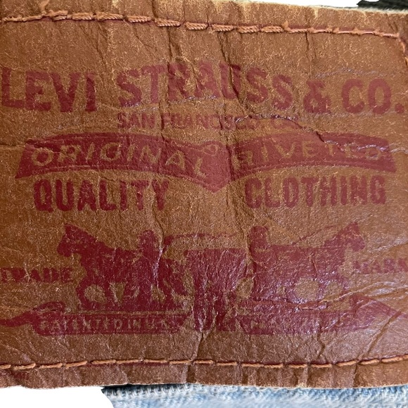 Levi’s Distressed 527 Low Boot Cut Destroyed Light Blue Wash Denim Jeans W32 L30 - Picture 15 of 16